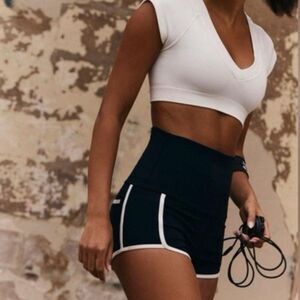 NWOT Free People Island Shorts Ultra High Rise Cheeky Black Pocket Compression